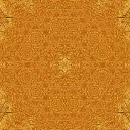 Golden seamless pattern with mandala. Vintage decorative elements. Hand drawn background.
