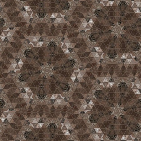 Seamless texture of brown color with a variety of geometric patterns.