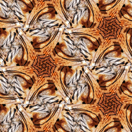 Seamless pattern made from tiger texture. For eg fabric, wallpaper, wall decorations.