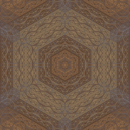 Seamless background pattern. Abstract ornamental pattern on brown background