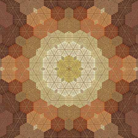 Seamless background pattern. Abstract kaleidoscope fabric pattern design.