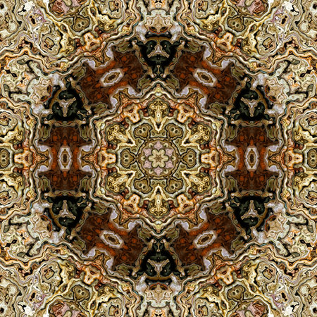 Kaleidoscope abstract background. Seamless pattern. Based on ancient greek ornament.の写真素材