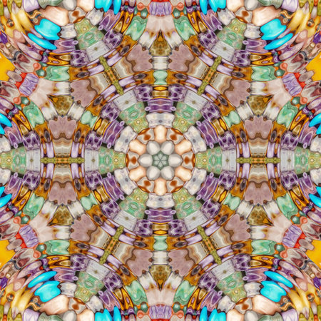 Kaleidoscopic wallpaper tiles. Seamless texture or background