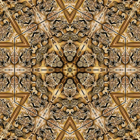 Kaleidoscope of color with beautiful ornamental pattern. Computer generated graphics.