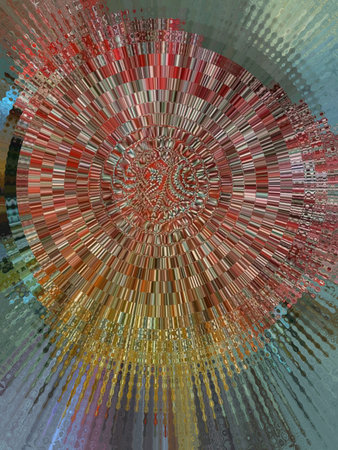 abstract background with a circular pattern of multi-colored spots and lines