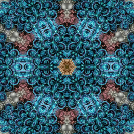Kaleidoscopic wallpaper tiles. Seamless texture or background