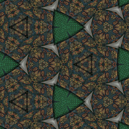 Kaleidoscopic wallpaper tiles. Seamless texture or background