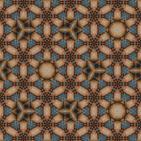 Seamless background pattern. Abstract kaleidoscope fabric design texture