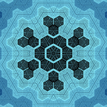 Seamless pattern with snowflakes on a blue background.