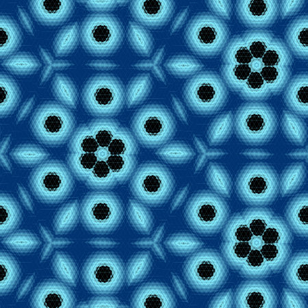 Seamless pattern with hexagons on a blue background. Vector illustration.