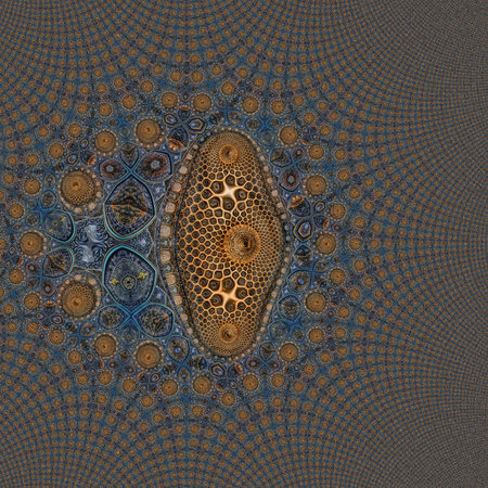 Abstract fractal computer generated composition with various geometrical shapes.の写真素材