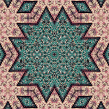 Kaleidoscope of color with beautiful ornamental - Thorough background summary - seamless