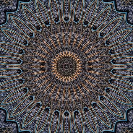 Kaleidoscope of color with beautiful ornamental - computer generated graphicsの写真素材