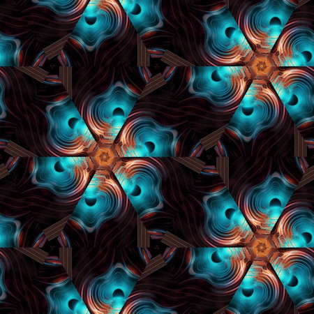 Kaleidoscopic wallpaper tiles. Seamless texture or backgroundの写真素材