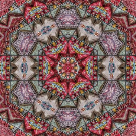 Kaleidoscope of color with beautiful ornamental - Thorough background summary - seamless