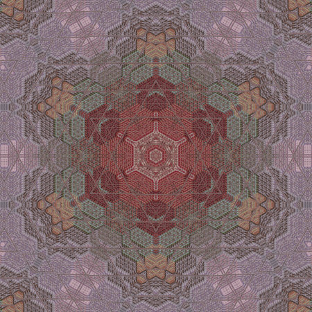 Seamless background pattern. Abstract kaleidoscope fabric design texture