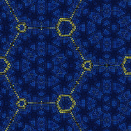 Abstract seamless pattern of hexagons on a dark blue background. Vector illustration