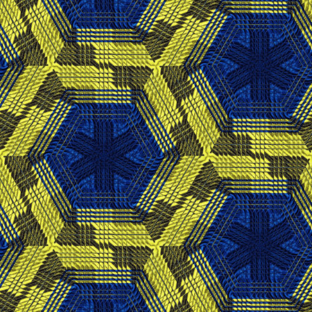 Abstract background with blue and yellow geometric pattern. Computer generated graphics.