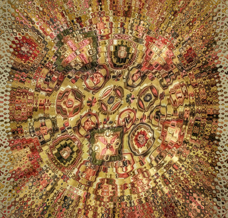 abstract background of colored spots with a pattern in the form of a circle