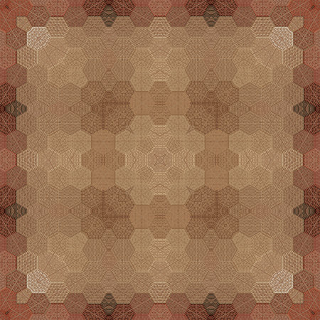 Seamless background pattern. Abstract geometric pattern on brown leather texture
