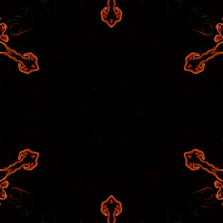 Fire flames on black background. Seamless pattern. Vector illustration.