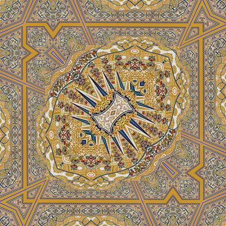 Abstract seamless pattern with arabic geometric ornament. Mosaic background.