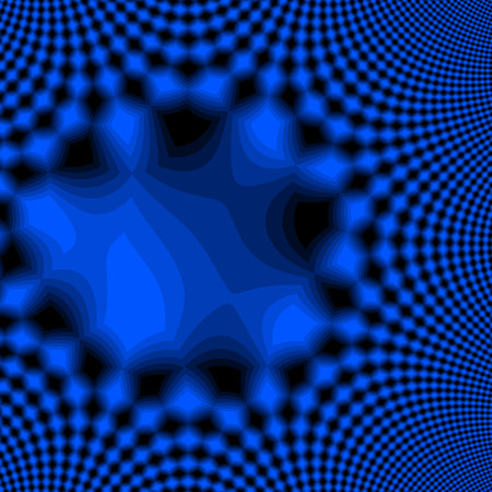 abstract blue background with a pattern of squares and spirals.の写真素材