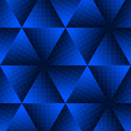 Seamless pattern with blue triangles on a dark blue background.