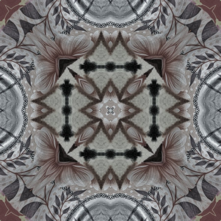 Kaleidoscope pattern with ornamental design - seamless