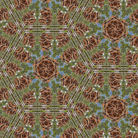 Kaleidoscope of color with beautiful ornamental pattern. Computer generated graphics.