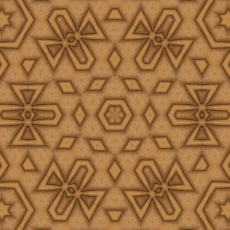 Seamless tileable decorative background pattern with symmetric geometric ornament