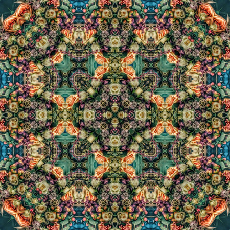 Kaleidoscope of color with beautiful ornamental - Thorough background summary - seamless