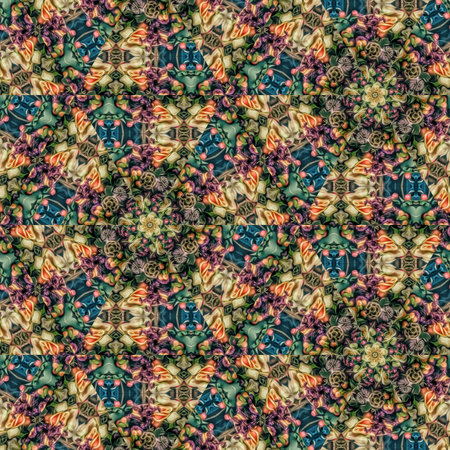 Abstract kaleidoscope background. Beautiful kaleidoscope seamless pattern. Seamless kaleidoscope texture.の写真素材
