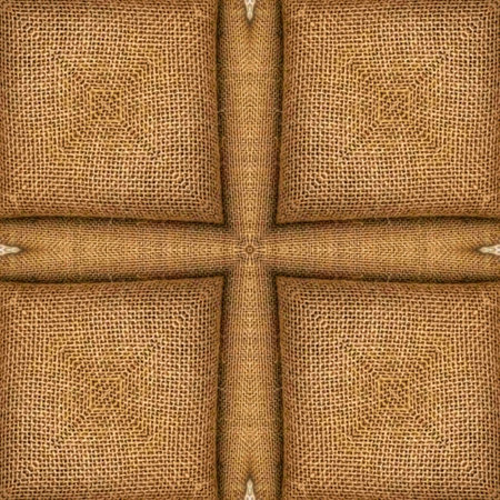 brown burlap texture with kaleidoscope pattern - can be used as background
