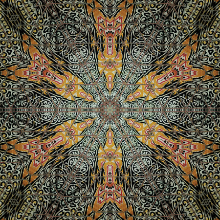 Kaleidoscope of color with beautiful ornamental - Thorough background summary - seamless