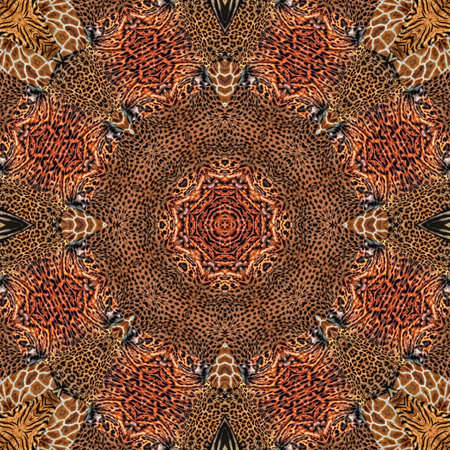 Seamless background pattern. Abstract kaleidoscope symmetrical pattern.の写真素材
