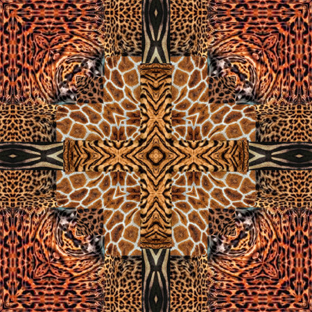 Kaleidoscope of color with beautiful ornamental - seamless backgroundの写真素材