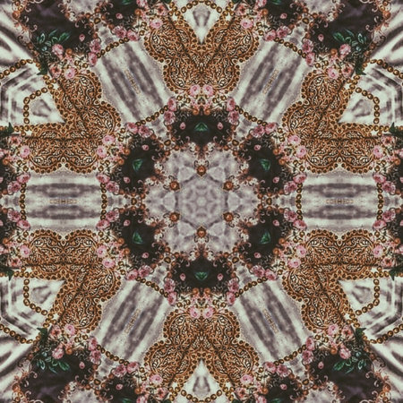 Kaleidoscope of color with beautiful ornamental - Thorough background summary - seamlessの写真素材