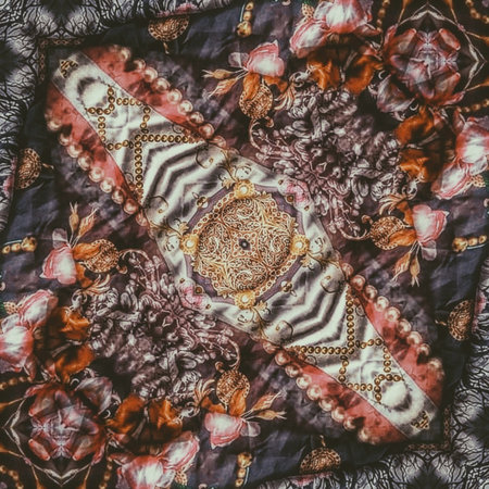 Fabric silk texture.  kaleidoscope effect.  Handmade.