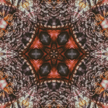 Kaleidoscopic wallpaper tiles. Seamless pattern or texture