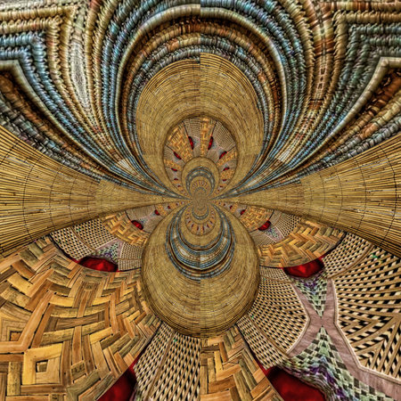 3D surreal illustration. Sacred geometry. Mysterious psychedelic relaxation pattern. Fractal abstract texture. Digital artwork graphic astrology magicの写真素材