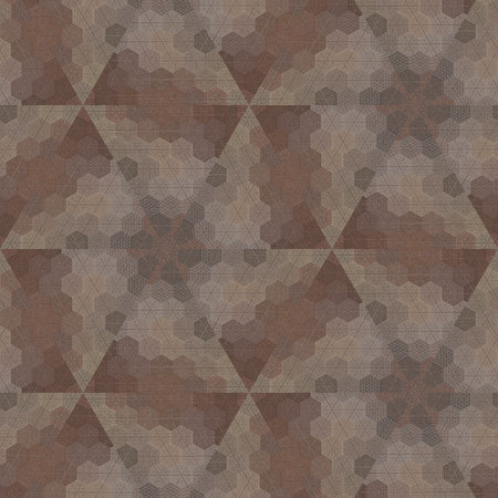 Seamless pattern of geometric shapes in brown and beige colors