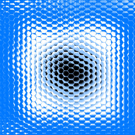 abstract blue background with hexagon pattern and some dots in it