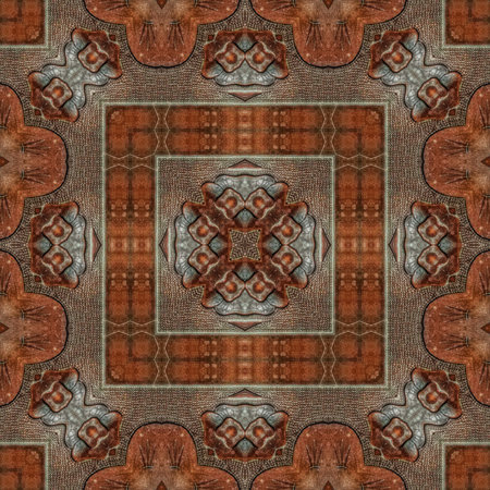 Kaleidoscopic ornamental seamless texture or background. Computer generated 3D render.