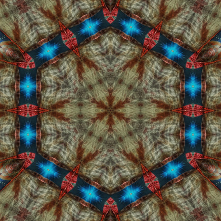 Kaleidoscopic wallpaper tiles. Seamless texture or background