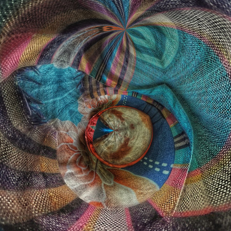 3D surreal illustration. Sacred geometry. Mysterious psychedelic relaxation pattern. Fractal abstract texture. Digital artwork graphic astrology magicの写真素材