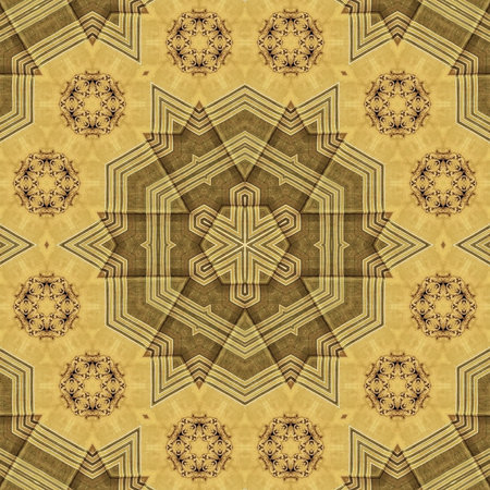 Seamless background pattern. Abstract kaleidoscope fabric design texture