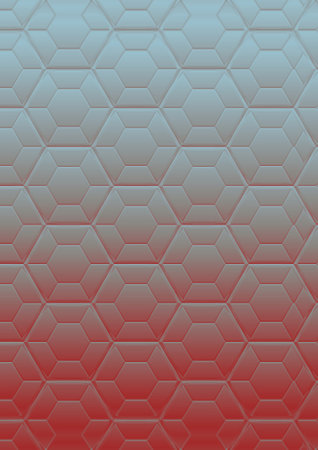 Seamless pattern of hexagons in red and blue colors.