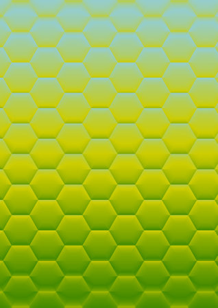 Green hexagon background. Seamless pattern. Vector illustration.の写真素材