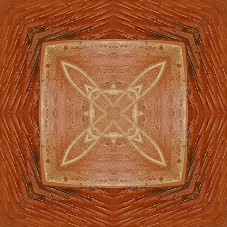 wooden background with a decorative pattern in the form of square tiles